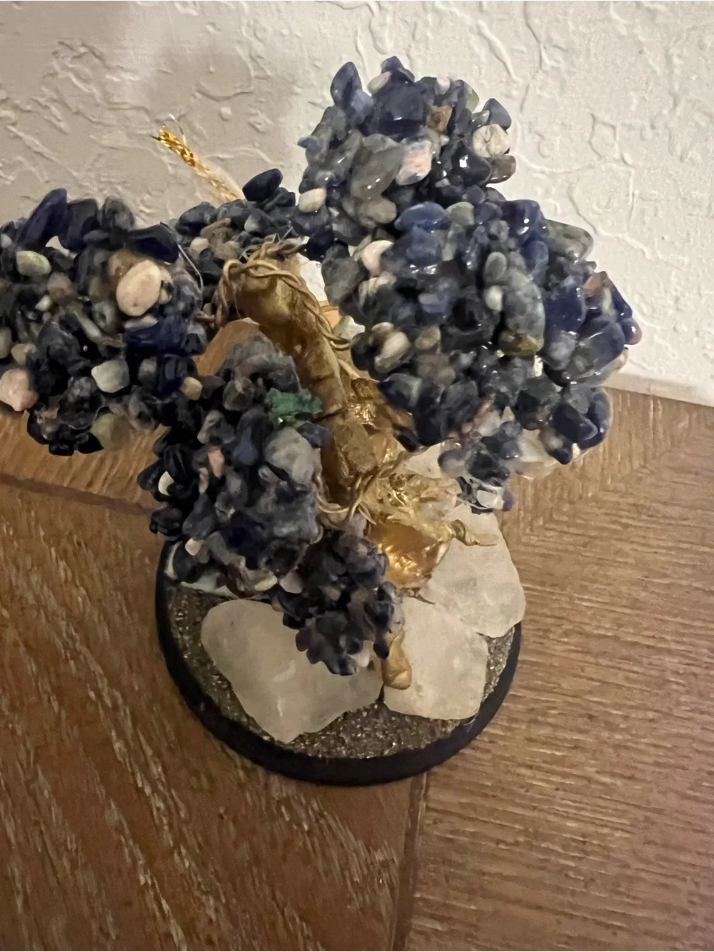 Sodalite Gemstone Tree Home Accent - Blue and Gold